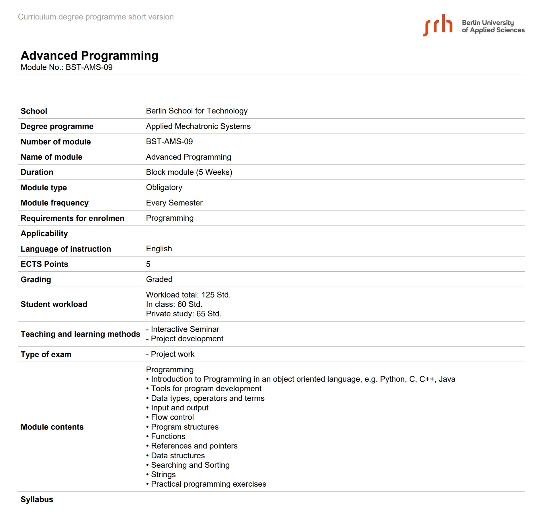Module - Advanced Programming